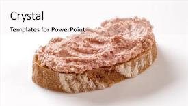  Presentation with liver - Audience pleasing presentation theme consisting of bread and liver pate backdrop and a sky blue colored foreground