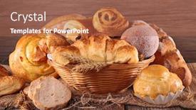  Presentation with bread - Audience pleasing PPT theme consisting of bread-and-pastry backdrop and a red colored foreground