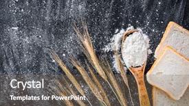  Presentation with whole wheat flour - Amazing slide set having bread and spoon with flour backdrop and a violet colored foreground