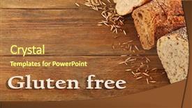  Presentation with gluten free - Presentation theme featuring bread and text gluten free background and a tawny brown colored foreground