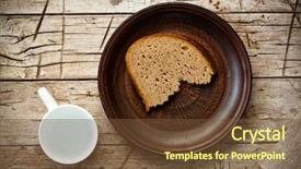  Presentation with bread - Theme enhanced with bread and water on rustic background and a  colored foreground