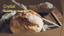  Presentation with table napkin - Presentation design enhanced with bread-and-wheat-flour-powder background and a tawny brown colored foreground