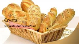  Presentation with unleavened bread wine - Colorful slide deck enhanced with bread assortment in a basket backdrop and a yellow colored foreground