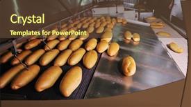  Presentation with bakery - PPT layouts featuring bread bakery food factory production background and a tawny brown colored foreground