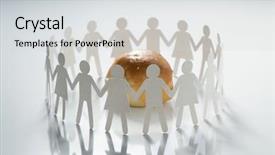  Presentation with bread - Beautiful slide deck featuring bread bun overpopulation food backdrop and a light gray colored foreground