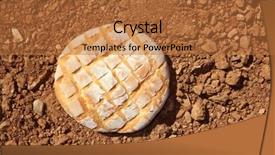  Presentation with bread bun - Audience pleasing theme consisting of bread bun round over red clay soil background texture backdrop and a red colored foreground