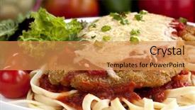  Presentation with pasta sauce - Audience pleasing PPT theme consisting of bread crumbs - weiner schnitzel topped backdrop and a  colored foreground