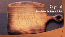  Presentation with table napkin - Presentation theme having bread-cutting-board-and-cloth background and a coral colored foreground