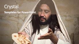  Presentation with jesus body - Beautiful theme featuring bread during last supper backdrop and a coral colored foreground