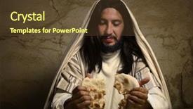  Presentation with jesus bread - Presentation enhanced with bread during last supper background and a tawny brown colored foreground