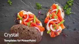  Presentation with asparagus - Theme enhanced with bread fish - sandwiches with smoked salmon background and a tawny brown colored foreground