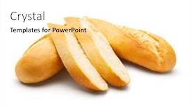  Presentation with bread - Presentation theme with bread-french-baguette-with-slices background and a white colored foreground