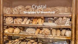  Presentation with bakery - Colorful theme enhanced with bread-in-a-bakery-shop backdrop and a coral colored foreground