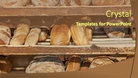  Presentation with bakery - Presentation design enhanced with bread-in-a-bakery-shop background and a tawny brown colored foreground