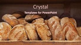  Presentation with bakery - Slide deck enhanced with bread-in-a-bakery-shop background and a wine colored foreground