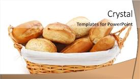  Presentation with wicker - Amazing PPT theme having bread in wicker basket isolated backdrop and a white colored foreground