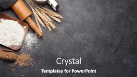  Presentation with cooking utensils - PPT layouts consisting of bread-ingredients-wheat-flour background and a dark gray colored foreground