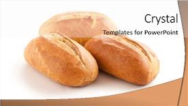  Presentation with bread life - Audience pleasing slide set consisting of bread life - fresh baguette on white background backdrop and a white colored foreground