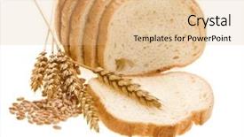  Presentation with isolated paw prints over white - Presentation theme enhanced with bread loaf and wheat ears background and a coral colored foreground