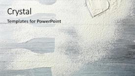  Presentation with love heart - Slide set enhanced with bread love shape - heart of flour on wooden background and a white colored foreground