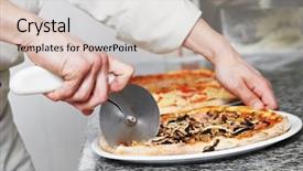  Presentation with chef - Colorful PPT layouts enhanced with bread making - closeup hand of chef baker backdrop and a lemonade colored foreground