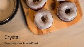  Presentation with donuts chocolate - Beautiful presentation featuring bread making steps - freshly baked hot homemade chocolate backdrop and a  colored foreground