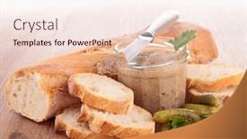  Presentation with spread - Amazing presentation design having bread meat spread backdrop and a lemonade colored foreground