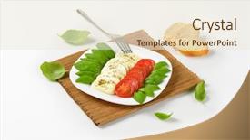  Presentation with pita bread on plate - Audience pleasing slides consisting of bread on brown place mat backdrop and a cream colored foreground