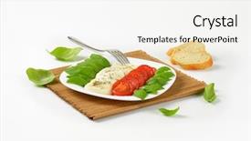  Presentation with pita bread on plate - Cool new theme with bread on brown place mat backdrop and a white colored foreground