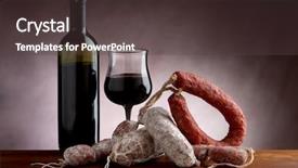  Presentation with cheese - Audience pleasing slides consisting of bread parmesan cheese and salami backdrop and a tawny brown colored foreground