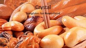  Presentation with bakery - PPT layouts featuring bread pastry - bakery foodstuffs shot background and a coral colored foreground