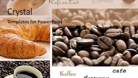 Presentation with coffee - Cool new presentation theme with bread pastry - coffee collage backdrop and a coral colored foreground