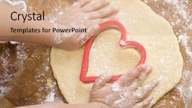  Presentation with cookies - Presentation theme with bread pastry - cookies with love background and a coral colored foreground