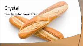  Presentation with french pastry - Audience pleasing slide deck consisting of bread pastry - french baguettes on white background backdrop and a white colored foreground