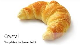 Presentation with croissant - Beautiful presentation theme featuring bread pastry - single fresh croissant casting soft backdrop and a white colored foreground