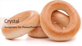  Presentation with bread - Presentation with bread ring or baranka isolated on white background cutout background and a coral colored foreground