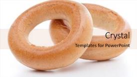  Presentation with yellow bread cake - PPT theme having bread ring or baranka isolated on white background cutout background and a coral colored foreground