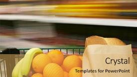  Presentation with fresh fruit retailer - Presentation design enhanced with bread rushing through the store background and a yellow colored foreground