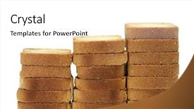  Presentation with piles - Presentation having bread rusk piles isolated on a white background background and a white colored foreground