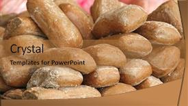  Presentation with tortilla - Audience pleasing PPT theme consisting of bread shop - fresh roast tortilla heap backdrop and a  colored foreground