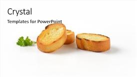  Presentation with bread - Colorful slide deck enhanced with bread slices croutons on white backdrop and a  colored foreground