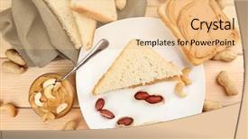  Presentation with peanut butter and jelly - Beautiful presentation theme featuring bread slices with creamy peanut backdrop and a  colored foreground
