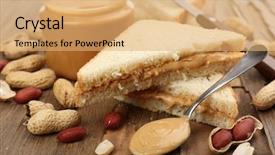  Presentation with peanut butter - Cool new slide set with bread slices with creamy peanut backdrop and a coral colored foreground