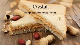  Presentation with peanut butter healthy spread - Beautiful presentation design featuring bread slices with creamy peanut backdrop and a  colored foreground