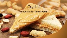  Presentation with peanut butter - Beautiful PPT theme featuring bread slices with creamy peanut backdrop and a  colored foreground
