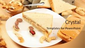  Presentation with peanut butter - PPT theme consisting of bread slices with creamy peanut background and a  colored foreground