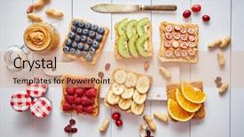  Presentation with brunch breakfast buffet healthy continental - Theme featuring bread slices with peanut butter background and a coral colored foreground