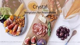  Presentation with chorizo - Amazing slide set having bread sticks with fresh fig backdrop and a coral colored foreground