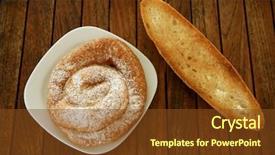  Presentation with pizza pasta dough for bread - Presentation enhanced with bread toast and ensaimada pastry background and a  colored foreground