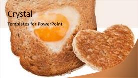  Presentation with shape heart - PPT layouts having bread toast cut in shape background and a coral colored foreground